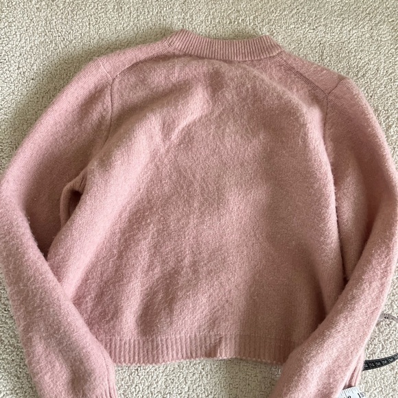 Essentials Soft Pink Wool coquette feminine preppy Women's Cardigan (not size) - Picture 8 of 9